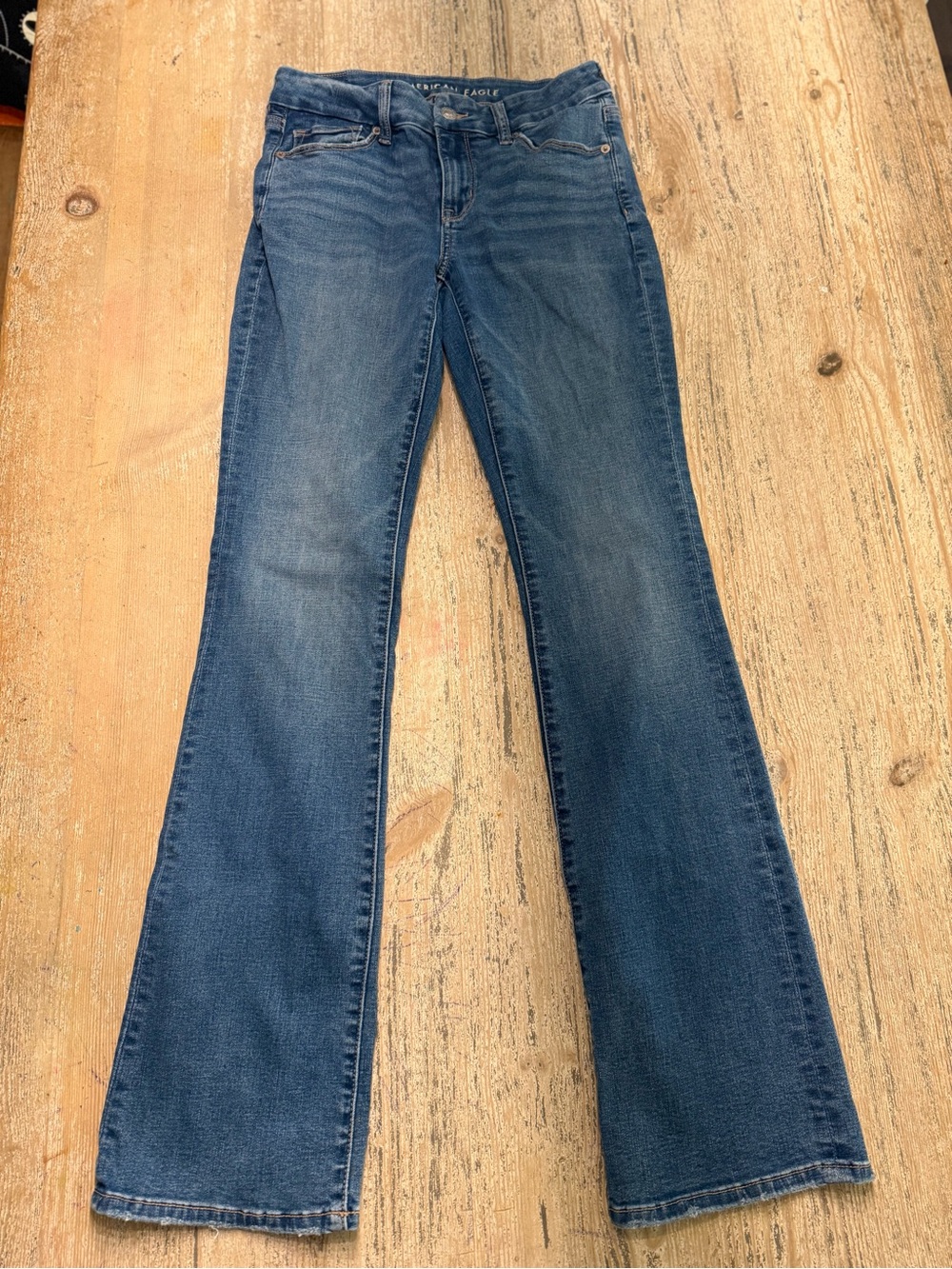 American Eagle Outfitters Women's Dark Blue Flare Jeans